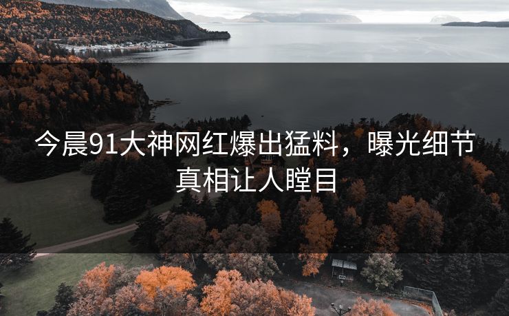 今晨91大神网红爆出猛料，曝光细节真相让人瞠目