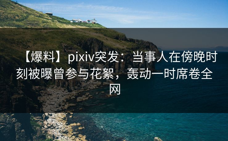【爆料】pixiv突发：当事人在傍晚时刻被曝曾参与花絮，轰动一时席卷全网