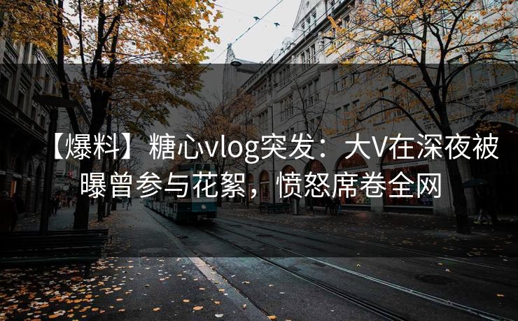 【爆料】糖心vlog突发：大V在深夜被曝曾参与花絮，愤怒席卷全网